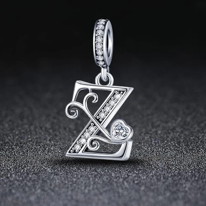 XOYOYZU Silver Letter Charm Fit for Pandora Charms Bracelet Alphabet Initial Dangle Charms Beads Jewelry Gifts for Women Z by XOYOYZU - Image 3