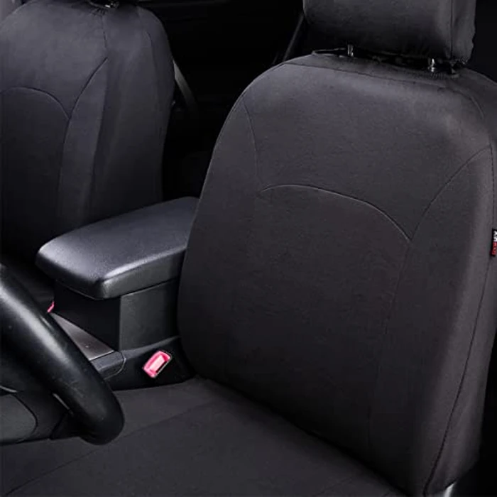 Flying Banner Car Seat Covers Front Seats Rear Bench Polyester car seat Protectors Easy installations Rear Bench Split Classic Man Lady Truck (Full Set -- Low Back, Solid Black) by Flying Banner - Image 4