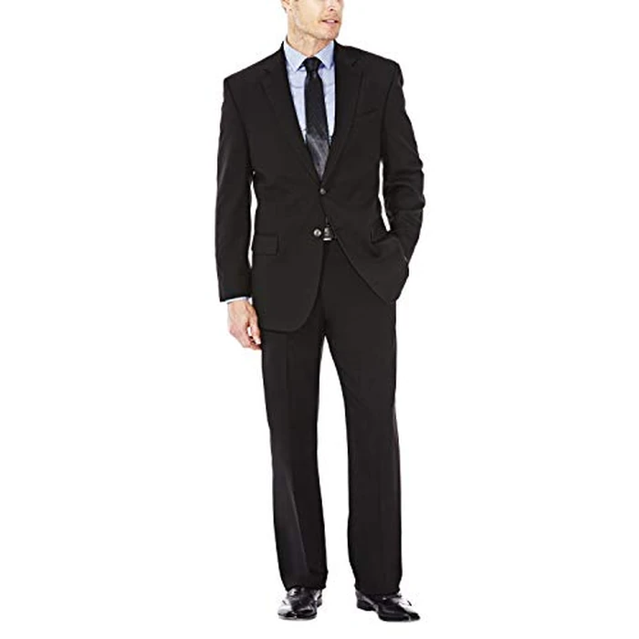 J.M. Haggar Men's Premium Performance Stretch Stria 2-Button Suit Separate Coat, Black, 44 Regular by Haggar - Image 2