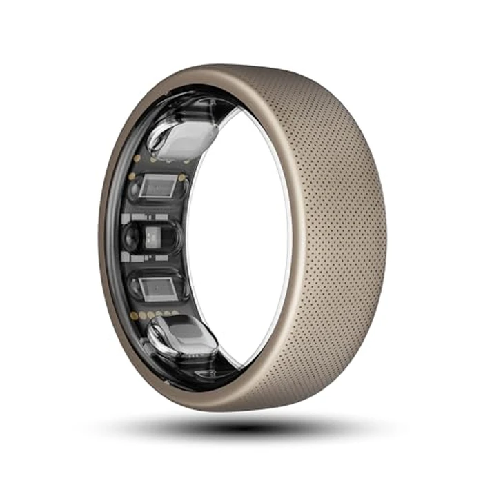 Amazfit Helio Smart Ring Health Tracker, Fitness Tracker Ring, No Subscription, Monitors Sleep, Heart Rate & Stress, Titanium Alloy, Fast 1.4-Hr Charging, Swim/Shower Water-Resistant (Size 8) by Amazfit - Used - Acceptable condition