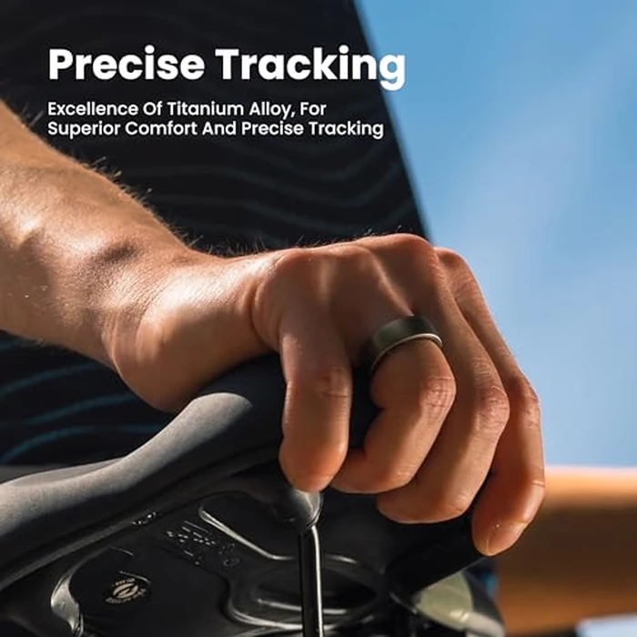 Amazfit Helio Smart Ring Health Tracker, Fitness Tracker Ring, No Subscription, Monitors Sleep, Heart Rate & Stress, Titanium Alloy, Fast 1.4-Hr Charging, Swim/Shower Water-Resistant (Size 8) by Amazfit - Image 2