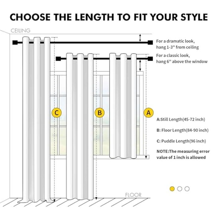 MIULEE Beige White Blackout Curtains for Bedroom Living Room 63 Inches Long 2 Panels, Thermal Insulated Room Darkening Drapes Solid Grommet Noise Reduction Light Blocking Window Treatments 40x63 Inch by MIULEE - Image 7