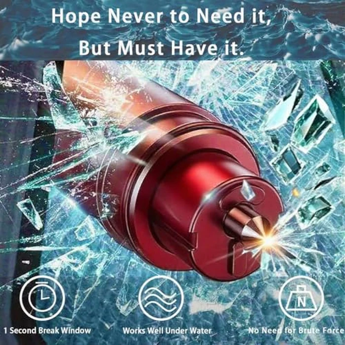 4 Pack 2026 Upgraded Safety Hammer,Safe Hammer Glass Breaker Under Water,Seatbelt Cutter Window Breaker Emergency Escape Tool,Seat Belt Cutter and Glass Breaker for Cars by Generic - Image 2