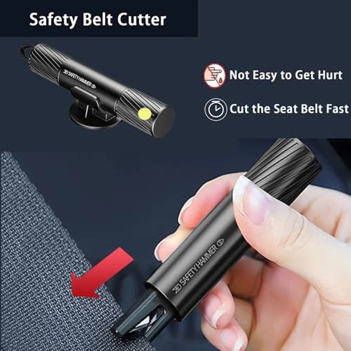4 Pack 2026 Upgraded Safety Hammer,Safe Hammer Glass Breaker Under Water,Seatbelt Cutter Window Breaker Emergency Escape Tool,Seat Belt Cutter and Glass Breaker for Cars by Generic - Image 6