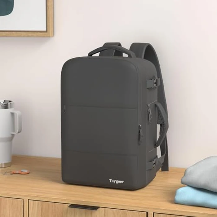 Travel Laptop Backpack, Airplane Approved Travel Backpack Suitcase For Men Women, Lightweight College 35l Luggage Bag 15.6 inch Laptop Backpack Gifts For Casual Business, Black by Taygeer - Used - Good condition