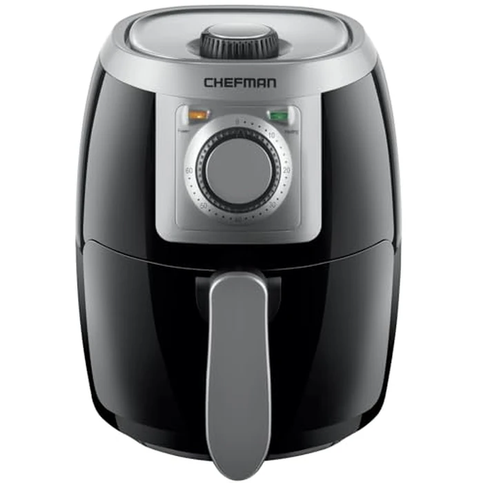Chefman TurboFry 2-Quart Air Fryer, Personal Compact Healthy Fryer w/ Adjustable Temperature Control, 60 Minute Timer and Dishwasher Safe Basket, Black by Chefman - Used - Very Good condition - CA$30.68