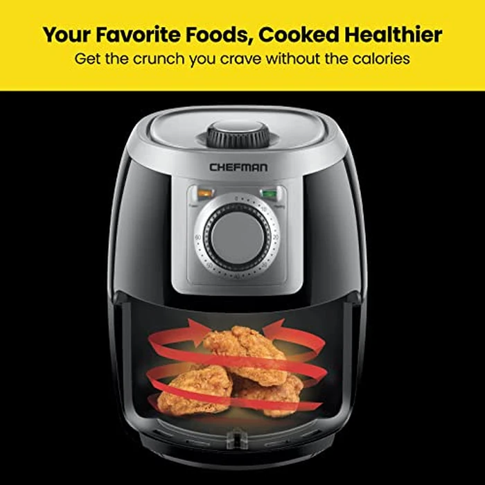 Chefman TurboFry 2-Quart Air Fryer, Personal Compact Healthy Fryer w/ Adjustable Temperature Control, 60 Minute Timer and Dishwasher Safe Basket, Black by Chefman - Image 6