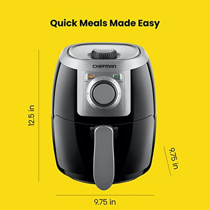 Chefman TurboFry 2-Quart Air Fryer, Personal Compact Healthy Fryer w/ Adjustable Temperature Control, 60 Minute Timer and Dishwasher Safe Basket, Black by Chefman - Image 7