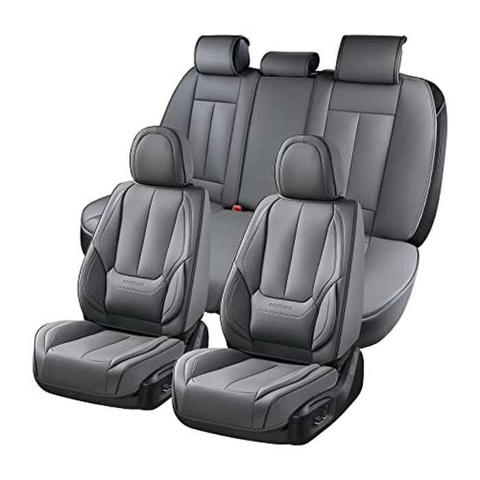 Coverado Car Seat Covers Full Set, Seat Covers for Cars, Gray Car Seat Protector Waterproof, Nappa Leather Car Seat Cushion, Car Seat Covers Front Seats and Back Fit for Most Cars by Coverado - Used - Very Good condition - US$132.87