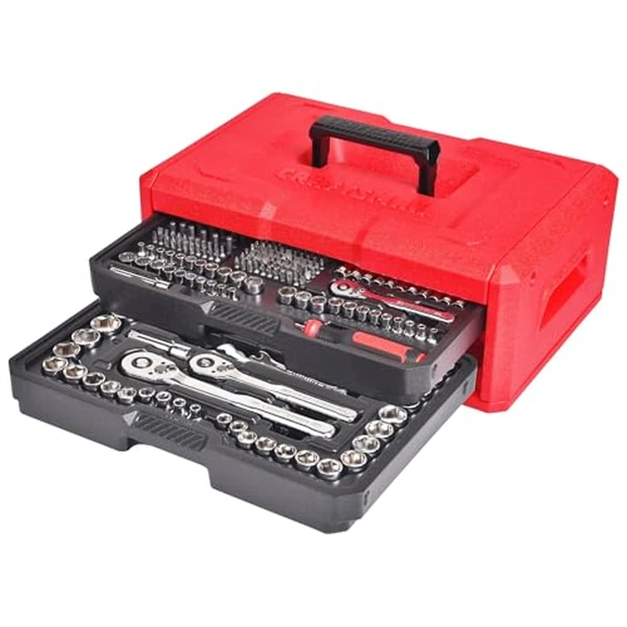 CRAFTSMAN Mechanics Tool Set, 256-Piece Hand Tool and Socket Set with 72-tooth Low Profile Ratchet and 2-Drawer Tool Box (CMMT45256) by CRAFTSMAN - Used - Like New condition