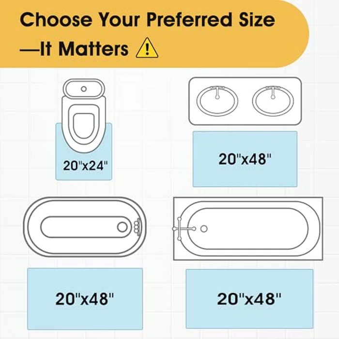 ACCUMTEK Upgrade Luxury 2 Piece Beige Toilet Bathroom Rug Mat U Shape 24"x20"+48"x20", Ultra Soft Thick Absorbent Bath Mats, Non Slip Chenille Toilet Mat for Bathroom, Bedroom, Kitchen, Shower, Tub by ACCUMTEK - Image 7