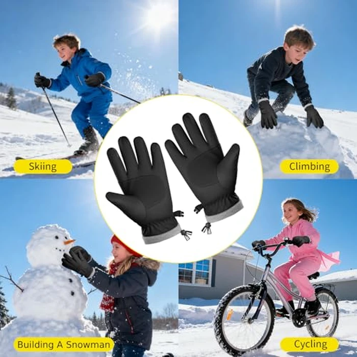 ihuan Kids Winter Waterproof Ski Gloves, Snowboarding Touchscreen Snow Cycling Running Gloves for Boys Girls by ihuan - Image 4