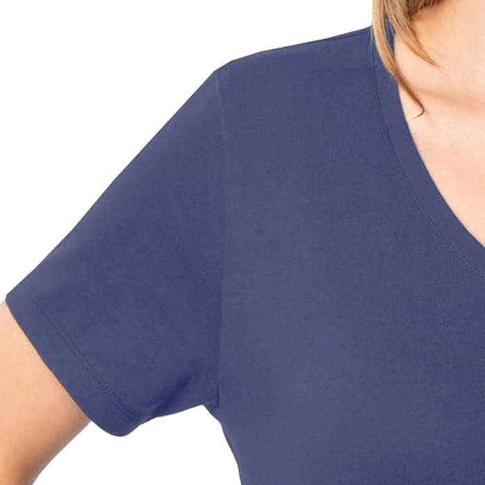 Fruit of The Loom Women's Short Sleeve V-Neck T-Shirt, 2 Pack, Cobalt/Grey Heather, 3X by Fruit of the Loom - Image 2