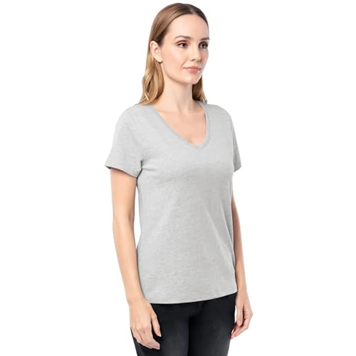 Fruit of The Loom Women's Short Sleeve V-Neck T-Shirt, 2 Pack, Cobalt/Grey Heather, 3X by Fruit of the Loom - Image 4