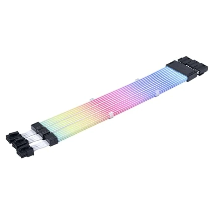 Lian Li Strimer Wireless 3x8-Pin GPU RGB Power Extension Cable, 2.4GHz Wireless Lighting Control, 410mm (16.14 in) 12 Light Guides, Controller Required (Not Included) (PW12-1W) by Lian Li - Image 4
