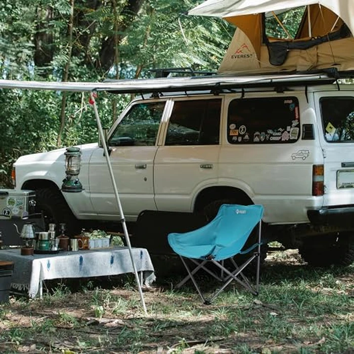 VILLEY Camping Chair Beach Folding Chair, Outdoor Lawn Portable Lightweight Chair, Foldable Chair with Carry Bag, for Outside Hiking, Fishing, Travel, Beach and Sports, Blue by VILLEY - Image 8