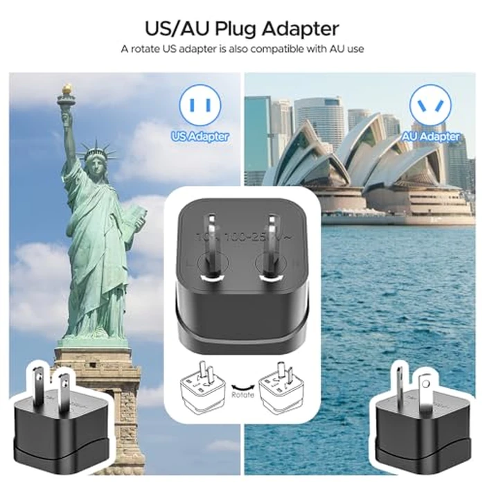 Key Power 220V to 110V Voltage Converter, 230W Step Down International Power Converter Adapter Combo with UK/AU/US/EU Travel Adapter. by Key Power - Image 3