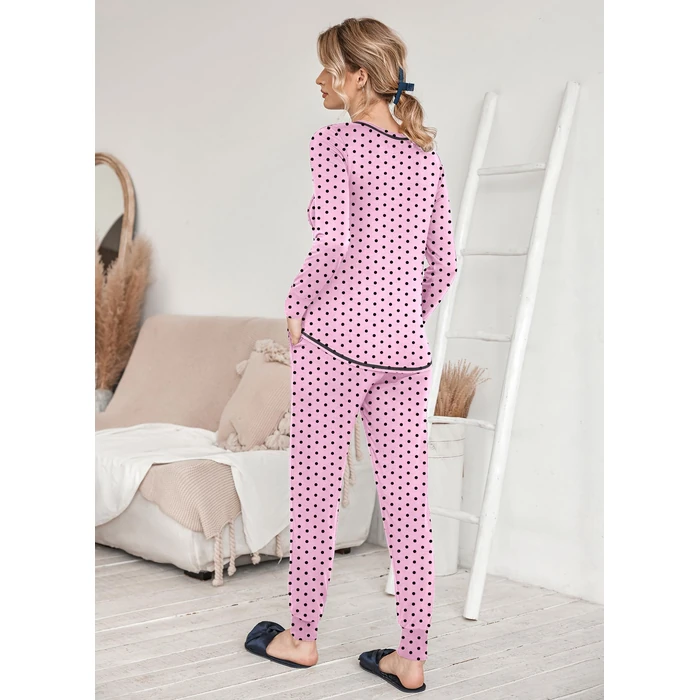 Ekouaer Valentine's Pajamas Women's Long Sleeve Pj Set Soft 2 Piece Loungewear Sleepwear with Jogger Pants Pink Small Point,S by Ekouaer - Image 4