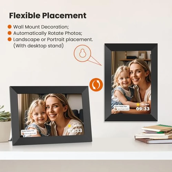 Uhale Digital Picture Frame WiFi 10.1 Inch, Electronic Photo Frames 1280 x 800 HD IPS Touch Screen, Auto Rotate, Slideshow, Share Photos/Videos from Phone Instantly by FANGOR - Image 5