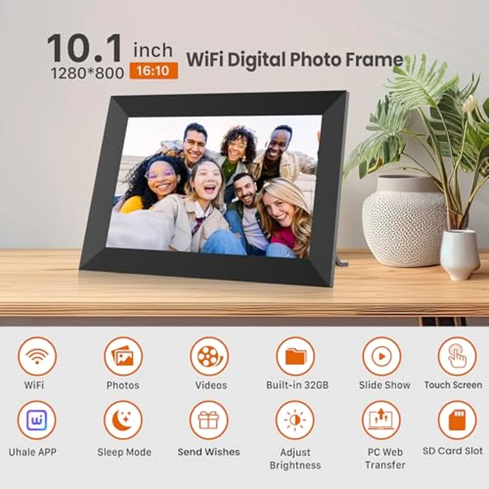 Uhale Digital Picture Frame WiFi 10.1 Inch, Electronic Photo Frames 1280 x 800 HD IPS Touch Screen, Auto Rotate, Slideshow, Share Photos/Videos from Phone Instantly by FANGOR - Image 7