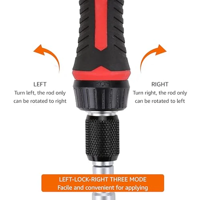 Amazon Basics Magnetic Ratcheting Wrench and Electronics Precision Screwdriver Tool Set, 73-Piece, with Carry Case for Household Repair, Small Jobs, Eyeglasses, Black/Red/Silver by Amazon Basics - Image 4