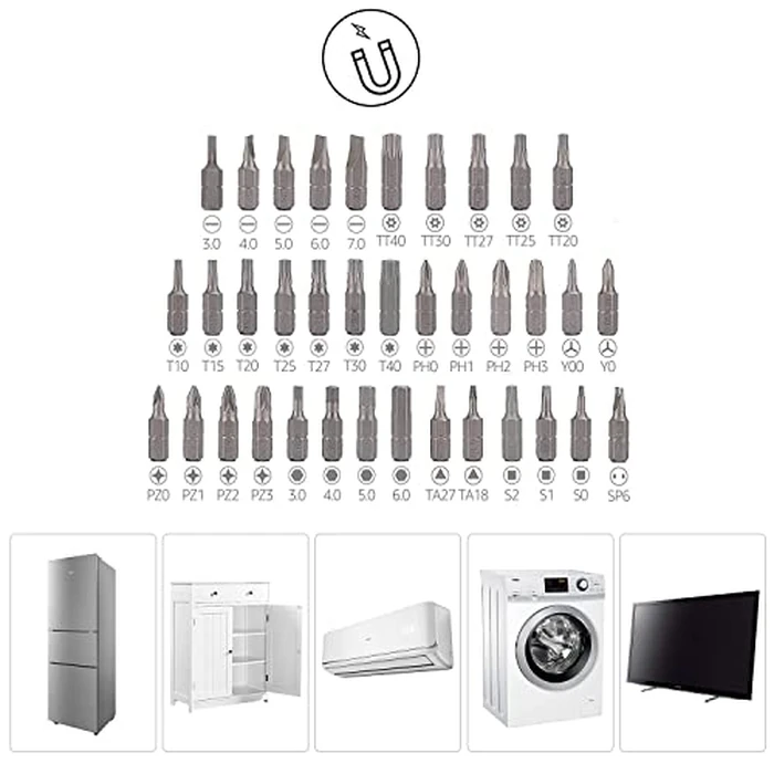 Amazon Basics Magnetic Ratcheting Wrench and Electronics Precision Screwdriver Tool Set, 73-Piece, with Carry Case for Household Repair, Small Jobs, Eyeglasses, Black/Red/Silver by Amazon Basics - Image 6