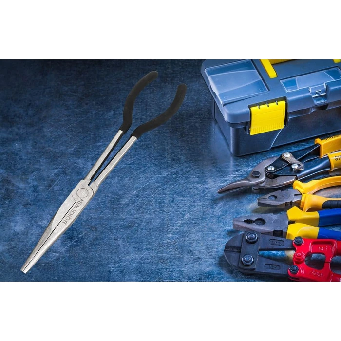 BQKKWIN 1 Piece 11 Inch Long Reach Pliers Set - Long Needle Nose Pliers Sets - Straight, Designed for Mechanics, Technicians, and Contractors| Milled-Jaws | Steel by BQKKWIN - Image 3