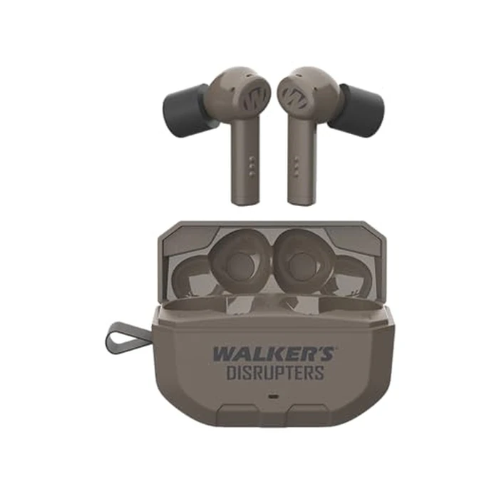 Walker's Disrupter Bluetooth Earbuds - Hunting Range Shooting Active Lifestyle Ear Protection Hearing Enhancement Noise-Cancelling Rechargeable Wireless Electronic Earbuds - FDE by Walker's - Used - Like New condition