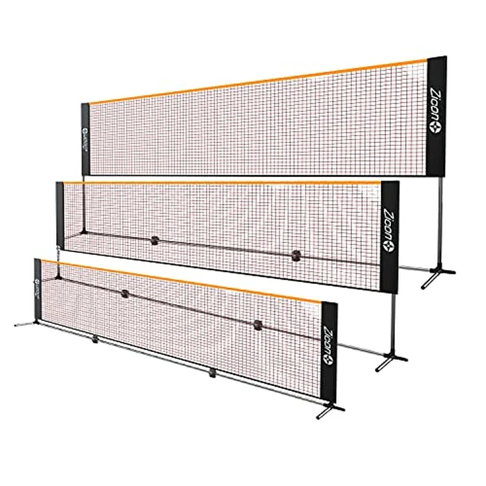 Zicon Portable Tennis Net,Stainless Steel Poles Badminton Net Set Adjustable Height Nylon Net with Carry Bag, for Kids Volleyball, Pickleball,Soccer, Indoor, Outdoor Court, Backyard, Beach, Driveway by Zicon - Image 1