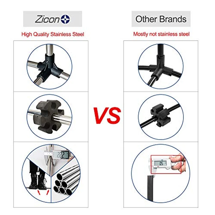 Zicon Portable Tennis Net,Stainless Steel Poles Badminton Net Set Adjustable Height Nylon Net with Carry Bag, for Kids Volleyball, Pickleball,Soccer, Indoor, Outdoor Court, Backyard, Beach, Driveway by Zicon - Image 3