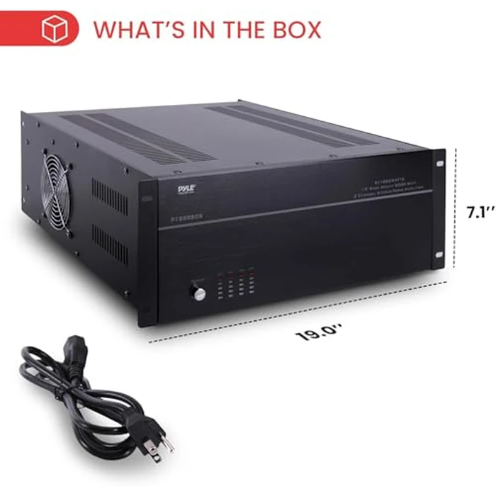 Pyle Multi Zone Audio Amplifier - Stereo Amplifier with 4 Channels, Powerful 8000 Watts with Speaker Selector Volume Control & LED Audio Level Display, 4-Ch. Bridgeable Switches by Pyle - Image 8