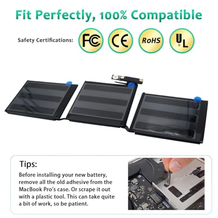 A1713 A2171 Laptop Battery Compatible with MacBook Pro 13 Inch Model A1708 (Late 2016, Mid 2017) A2159 (2019) A2289 (2020) A2338 (2020, M1,M2) EMC 2978 3164 3301 3456 3578 by SCIVOY - Image 5