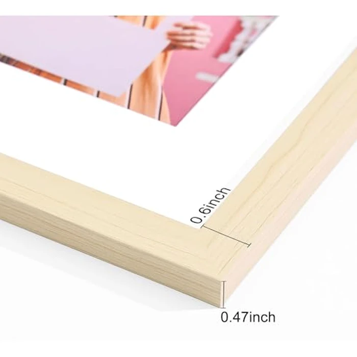 smiry Picture Frame 16x24, Display Pictures 12x18 with Mat or 16x24 without Mat, Photo Frame for Wall or Table Top Display, Natural, 2 Pack by smiry - Image 7