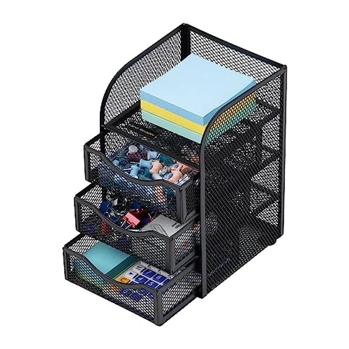 Mind Reader Desktop Accessory Storage, Paper Binder Clip Basket, Workspace, Office, Metal Mesh, 4.75"L x 5"W x 8"H, Black by Mind Reader - Image 4
