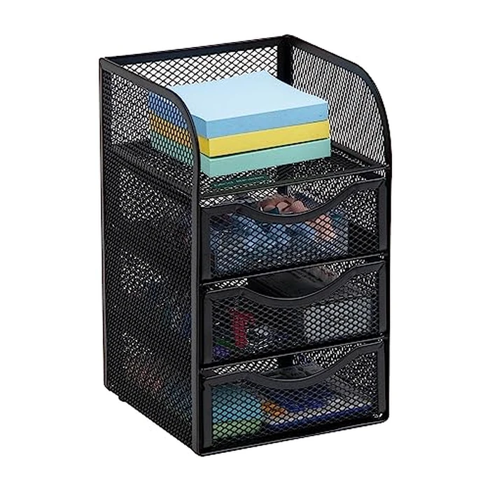 Mind Reader Desktop Accessory Storage, Paper Binder Clip Basket, Workspace, Office, Metal Mesh, 4.75"L x 5"W x 8"H, Black by Mind Reader - Image 5