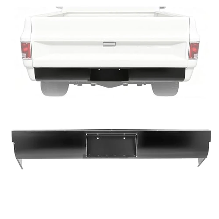 HECASA Rear Bumper Roll Pan Compatible with 1954-1987 Chevy Chevrolet C/K 10 20 30 Stepside Pickup Truck W/License Box W/O License Lamp Holes Steel Electrophoresis Black by HECASA - Used - Very Good condition - US$75.17