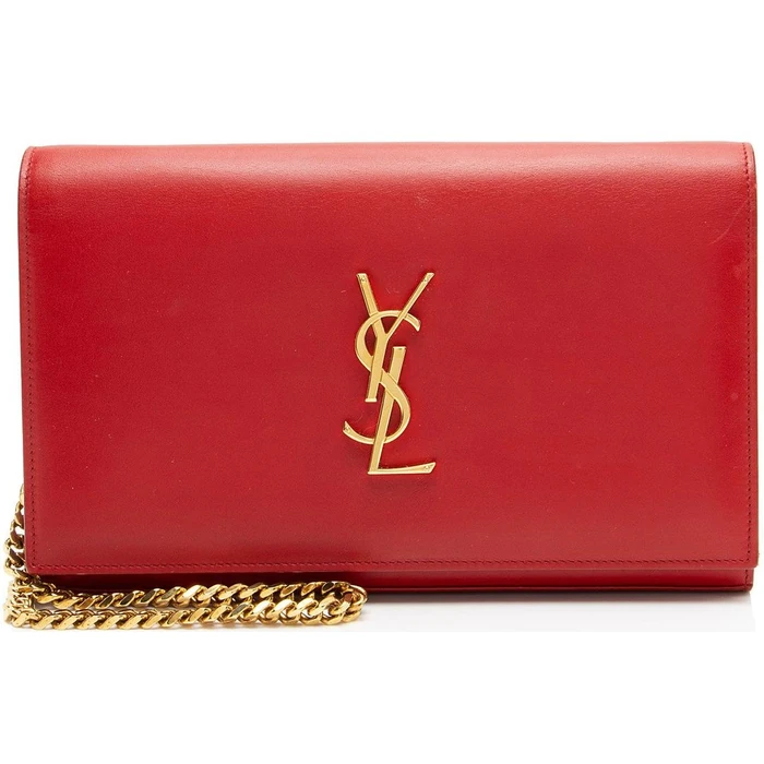 Saint Laurent Calfskin Monogram Kate Wallet on Chain - Calfskin - Red by Saint Laurent - Refurbished - Excellent condition - US$1105.99