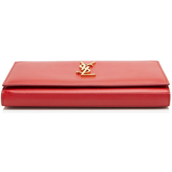 Saint Laurent Calfskin Monogram Kate Wallet on Chain - Calfskin - Red by Saint Laurent - Image 4