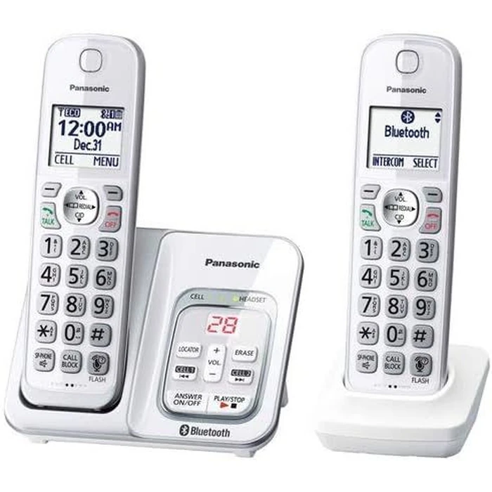 Panasonic KX-TG592 with 2 Cordless Handsets Telephone - White by Panasonic - Refurbished - Acceptable condition - US$141.98