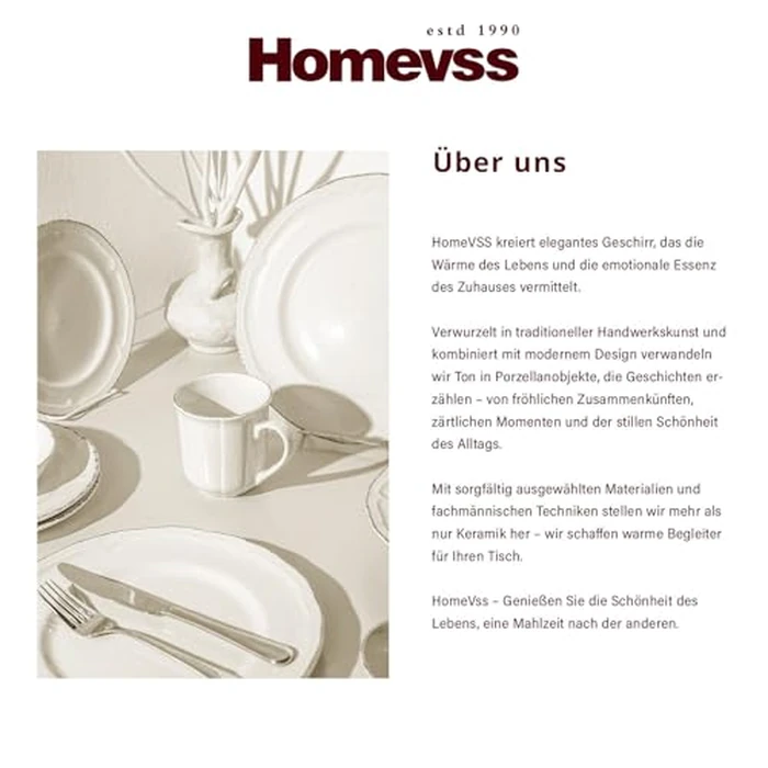 HomeVSS 20-Piece Dinnerware Set Service for 4, Dinner Plate Set with Mugs, Microwave and Dishwasher Safe,Scratch Resistant, Speckled and Cream Dishes Sets by Home VSS - Image 6