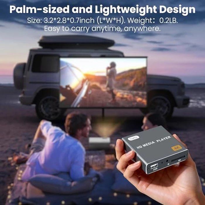 fnetic 4K Digital Media Player, TV MP4 Video Player with HDMI/AV Output, Digital Signage Mini HD Media Players for USB Drives/SD Cards, H.265/HEVC, Looping, Auto Playback, Grey by fnetic - Image 6