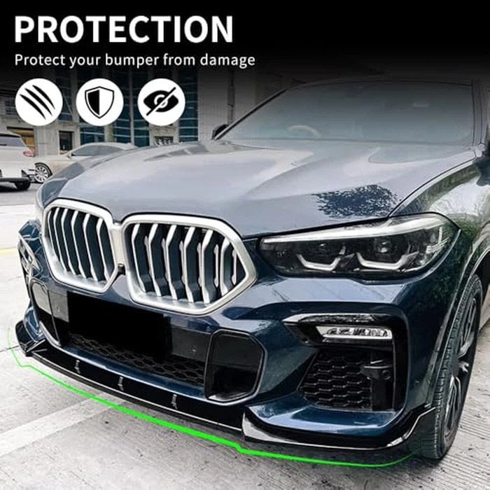 XPHAZZ G06 Front Lip Compatible with BMW (2019-2023) X6 G06 M-Sport Model ABS Gloss Black Bumper Spoiler Air Splitter by XPHAZZ - Image 3