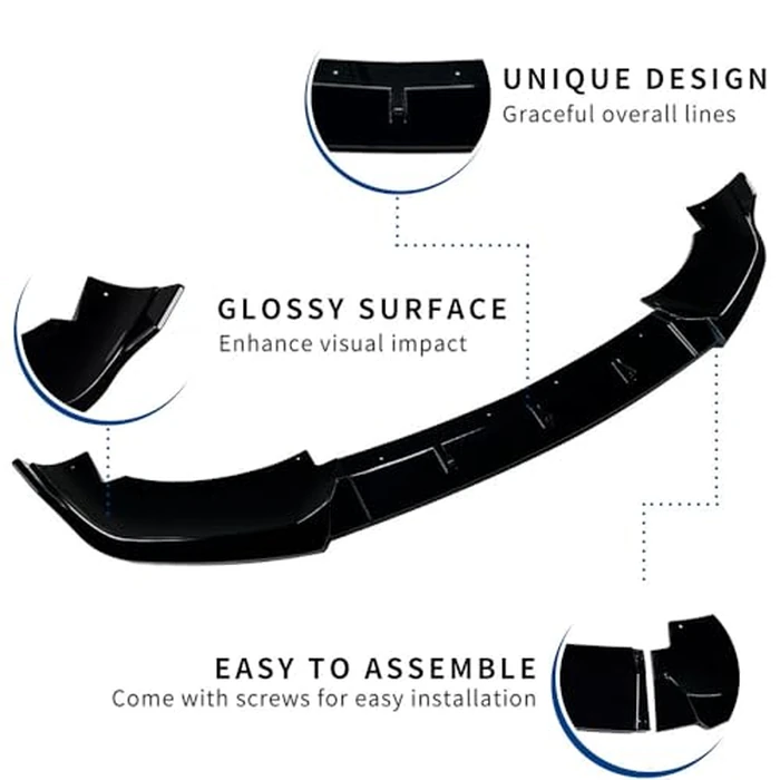 XPHAZZ G06 Front Lip Compatible with BMW (2019-2023) X6 G06 M-Sport Model ABS Gloss Black Bumper Spoiler Air Splitter by XPHAZZ - Image 5