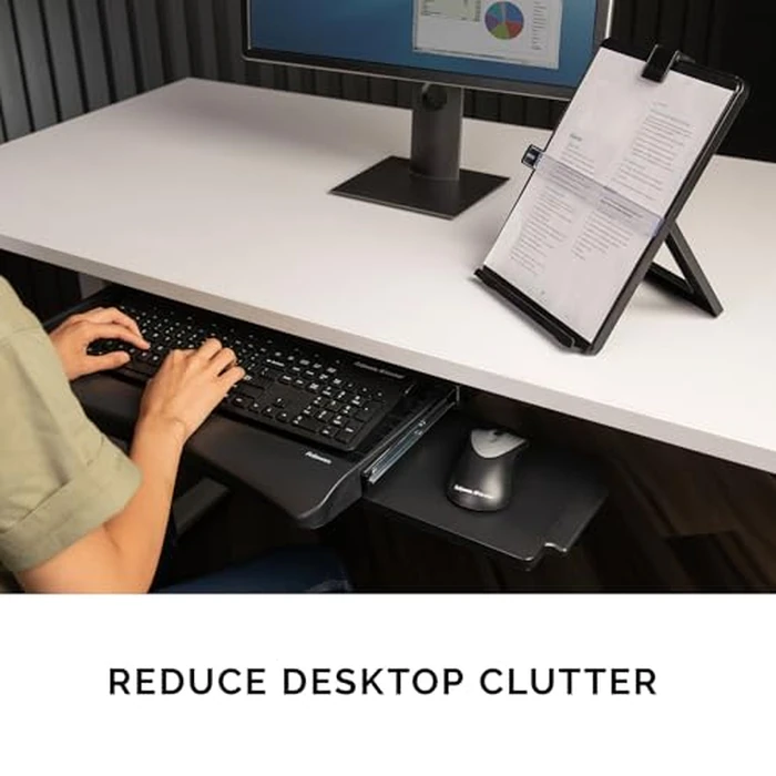 Fellowes Office Suites Underdesk Keyboard Drawer, Black/Silver (9140305) by Fellowes - Image 3