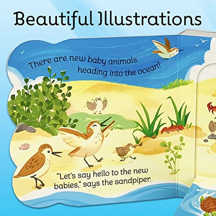 Babies in the Ocean- A First Lift-a-Flap Board Book for Babies and Toddlers (Babies Love) by Cottage Door Press - Image 4
