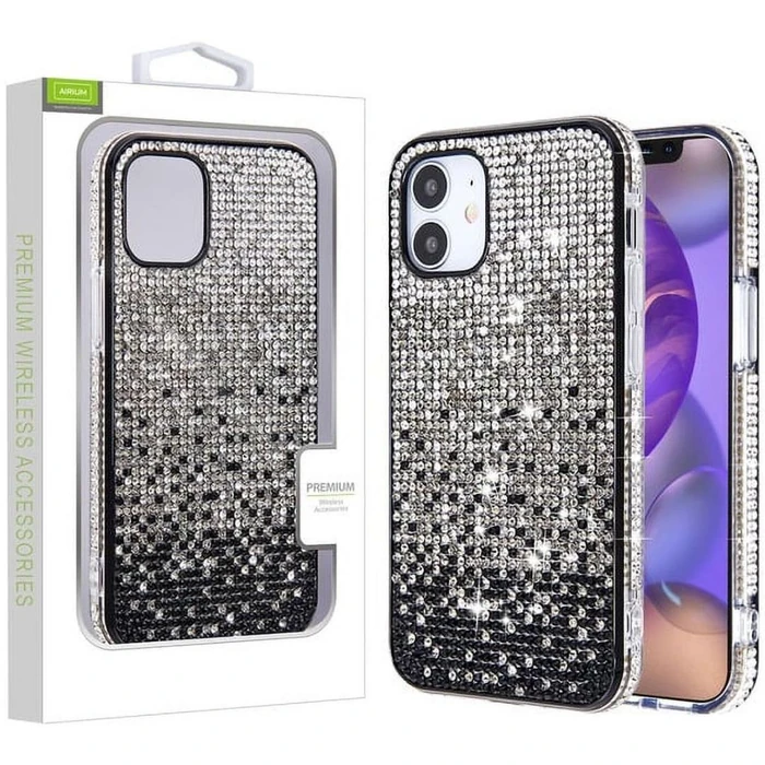 MyBat Airium Crystals Sparks Phone Case for iPhone 12 Mini - Clear / Black Crystals - Brand New by MyBat - Image 1