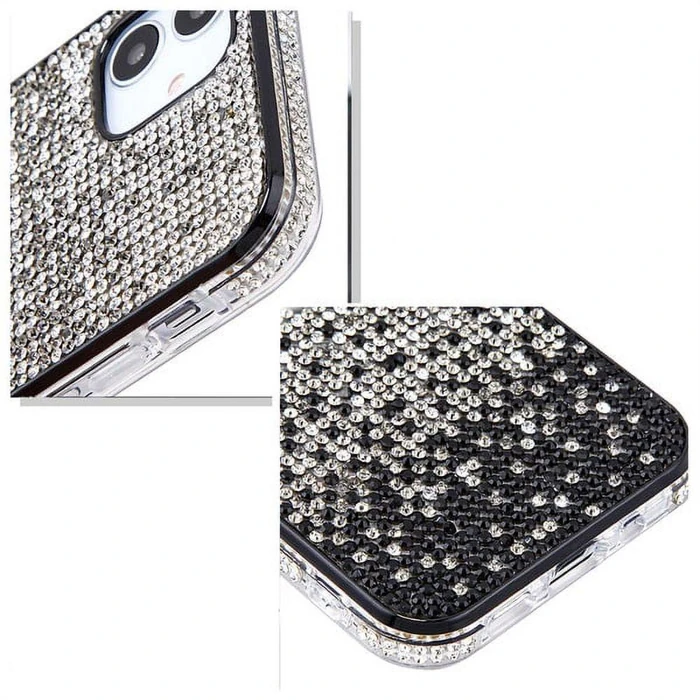 MyBat Airium Crystals Sparks Phone Case for iPhone 12 Mini - Clear / Black Crystals - Brand New by MyBat - Image 6