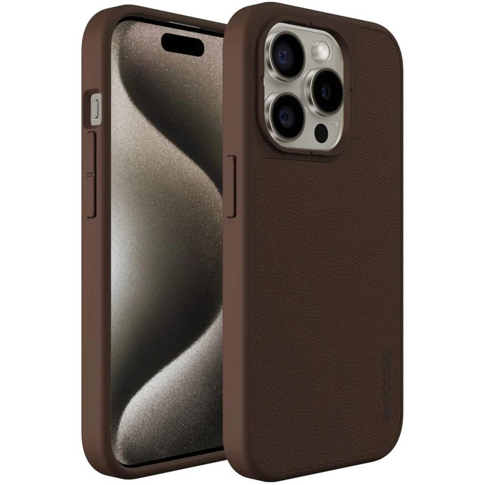 Incase Icon Phone Case with MagSafe for iPhone 15 Pro Max - Brown Pebbled Leather by Incase - Refurbished - Excellent condition