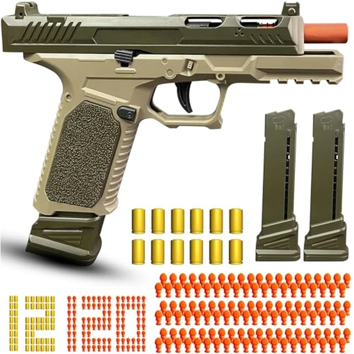 Automatic Shell Ejecting Toy Gun Pistol, Soft Bullet Toy Gun for Boys, Education Model Realistic Toy Pistol Shooting Game Toys Gifts Christmas Birthday for Kids 8+ by XUZHTYOO - Used - Very Good condition