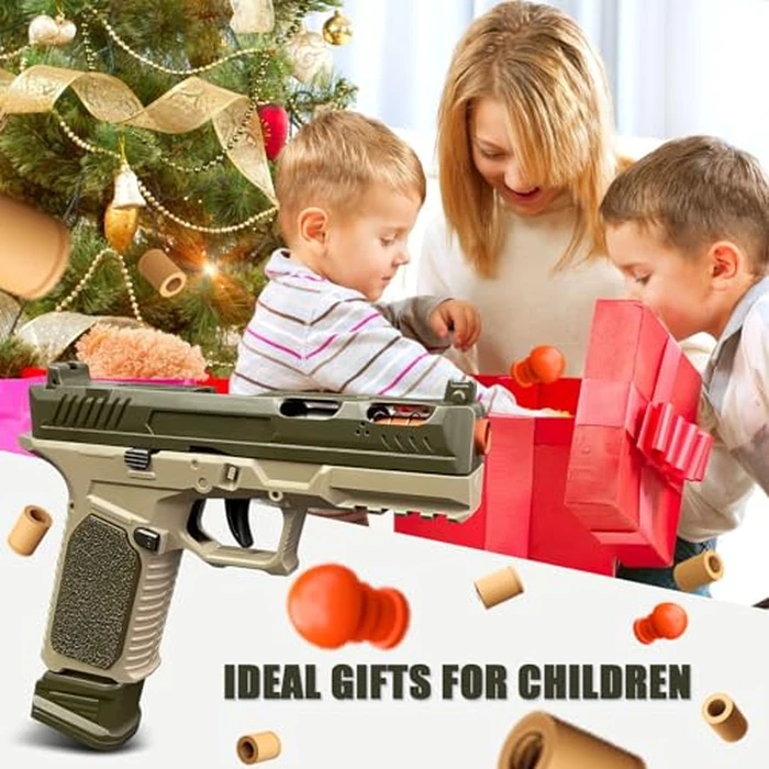 Automatic Shell Ejecting Toy Gun Pistol, Soft Bullet Toy Gun for Boys, Education Model Realistic Toy Pistol Shooting Game Toys Gifts Christmas Birthday for Kids 8+ by XUZHTYOO - Image 7